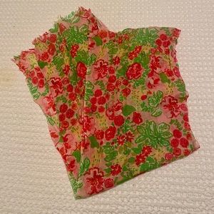 Lilly Pulitzer silk cashmere scarf pink green